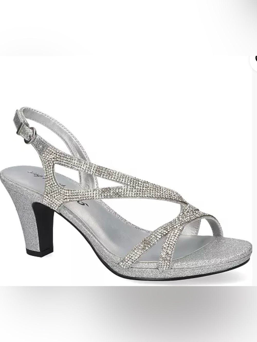 easy street Radiant Silver glitter heels Sz 7M New!